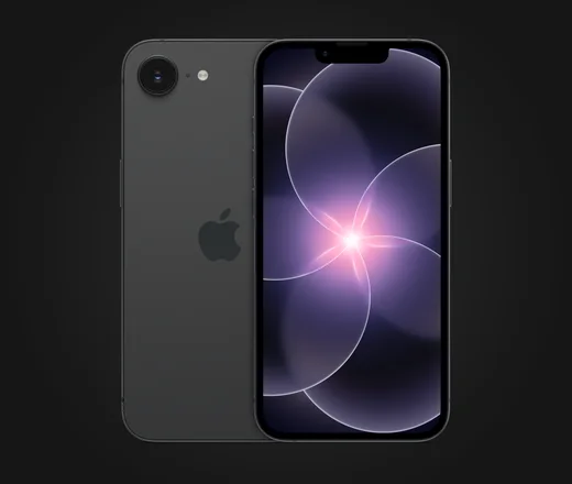 Apple iPhone 17e in Schwarz, Rück- und Vorderseite