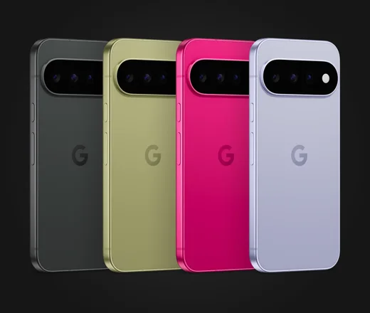 Google Pixel 11 in Obsidian, Pistachio, Hibiscus und Frost, Rückseiten