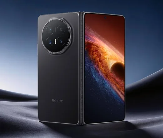 HONOR Magic V6 in Schwarz, Rück- und Innenansicht